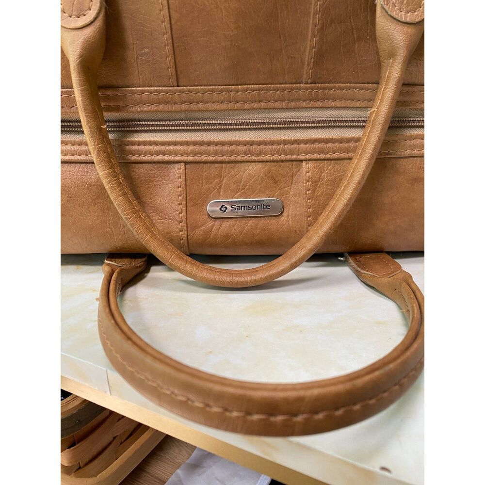 Vtg Samsonite Cordoba Brown Leather Carry On Bag Luggage Suitcase Carry On Pilot - Picture 12 of 13